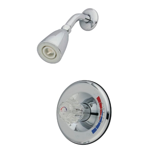 Shower Faucet, Polished Chrome, Wall Mount